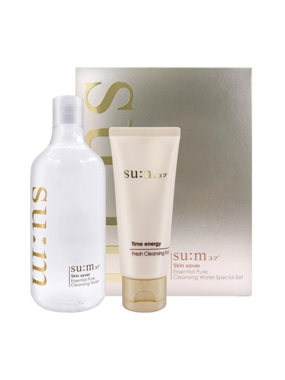 SU:M37 Skin Saver Essential Pure Cleansing Water Special Set 2 Items K-Beauty